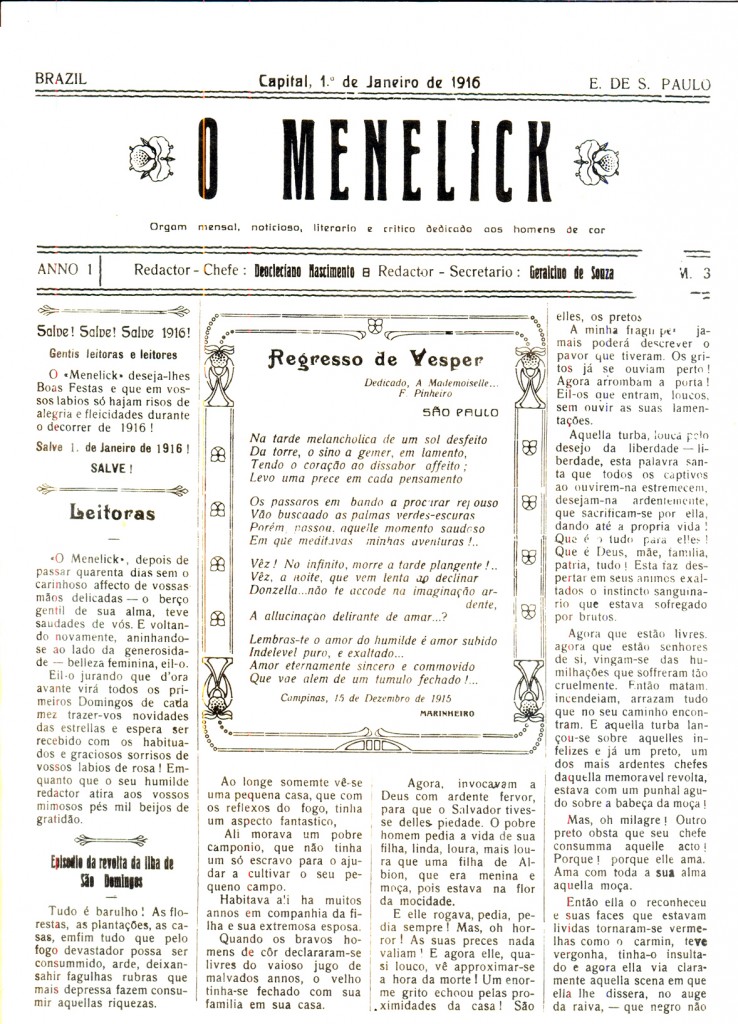 O Menelick página 1