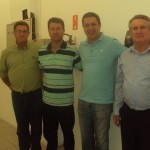 Pedro Saci e os vereadores Jr. Palmeirense e Brás Rochel, com o deputado federal Ricardo Izar (PSD), segundo da direita para esquerda,   em 2013.