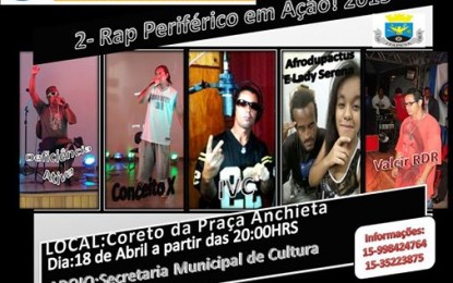 Secretaria de Cultura de Itapeva promove sábado(18/4) 2ª edição do Rap Periférico em Ação
