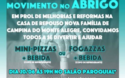 Movimento Cidadania de Campina do Monte Alegre promove evento em prol do abrigo Casa de Repouso Nova Família neste sábado