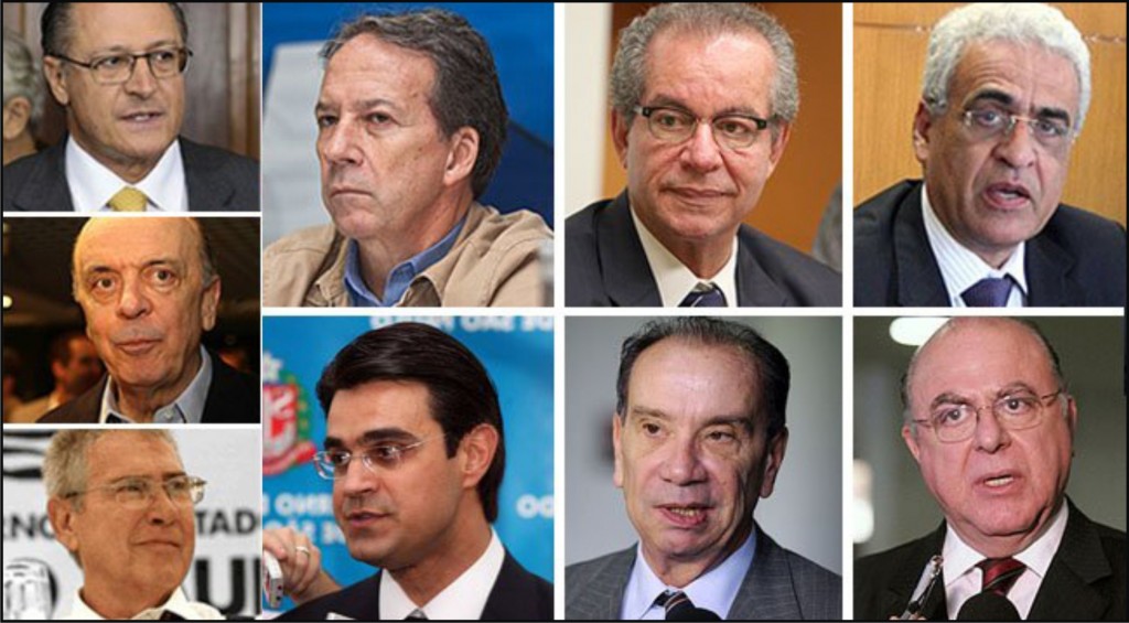 Geraldo Alckimin, Edson Aparecido, José Aníbal, José Serra, Mário Covas, Rodrigo Garcia, Mário Covas (já falecido) e Aluizio Nunes, alguns dos envolvidos. 