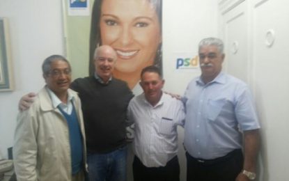 Presidente do PSD de Angatuba Pio de Fátima Camargo e lider regional Herculano Passos debatem mobilização local do partido